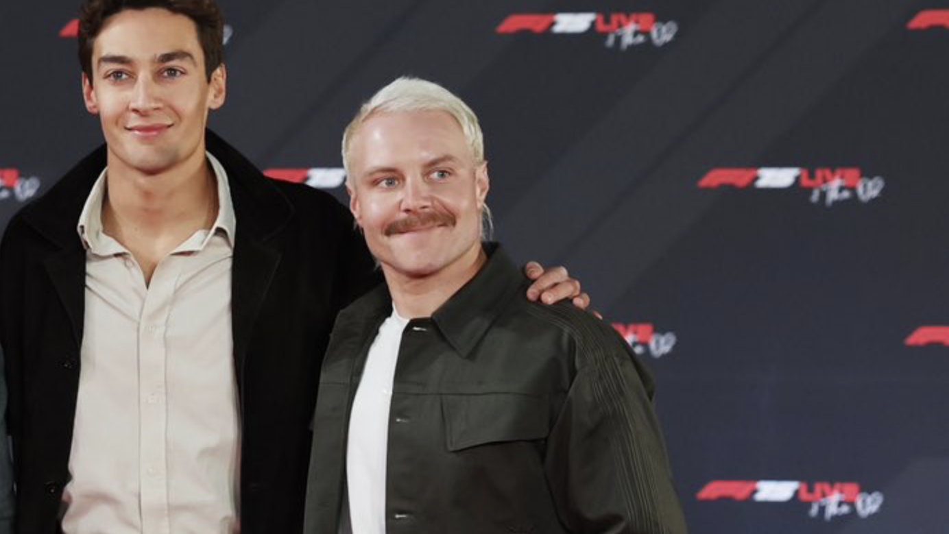 George Russell and Valtteri Bottas